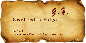 Gavrilovits Helga névjegykártya